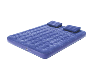 Flocked air bed with pillows